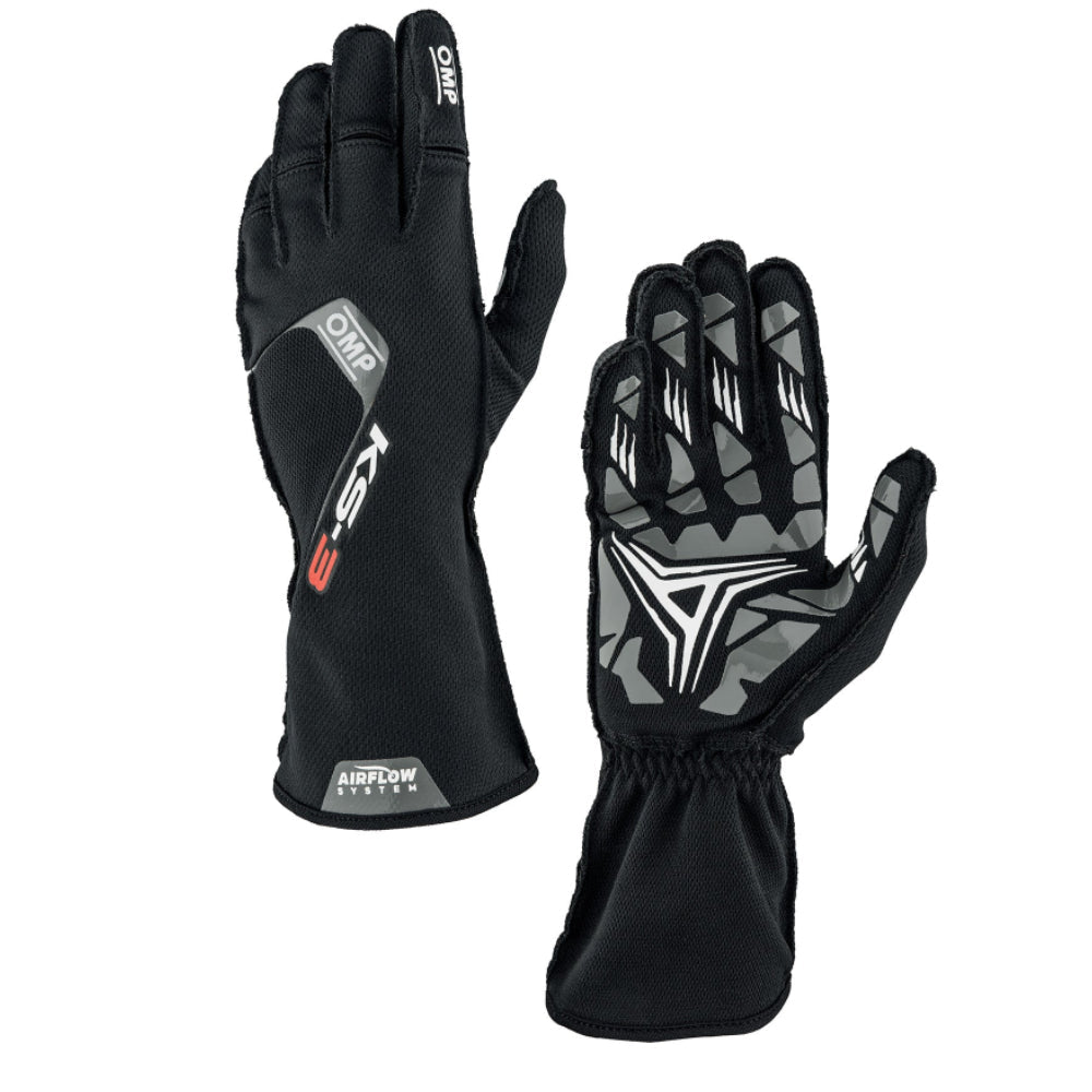 OMP KS-3 Kart Racing Gloves Black Image