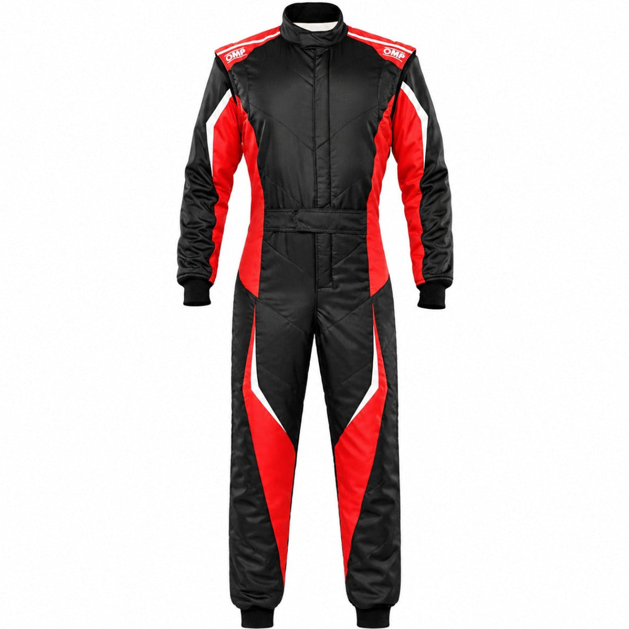 OMP Tecnica Evo Race Suit Black / Red Front Image