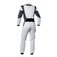 Thumbnail for OMP Tecnica Hybrid Race Driver Suit Silver / Black Rear Image