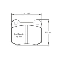 Thumbnail for Pagid racing brake pad shape no. 1587 Mitsubishi Evo 5-9 and Subaru WRX STI 3 & 4 Gen