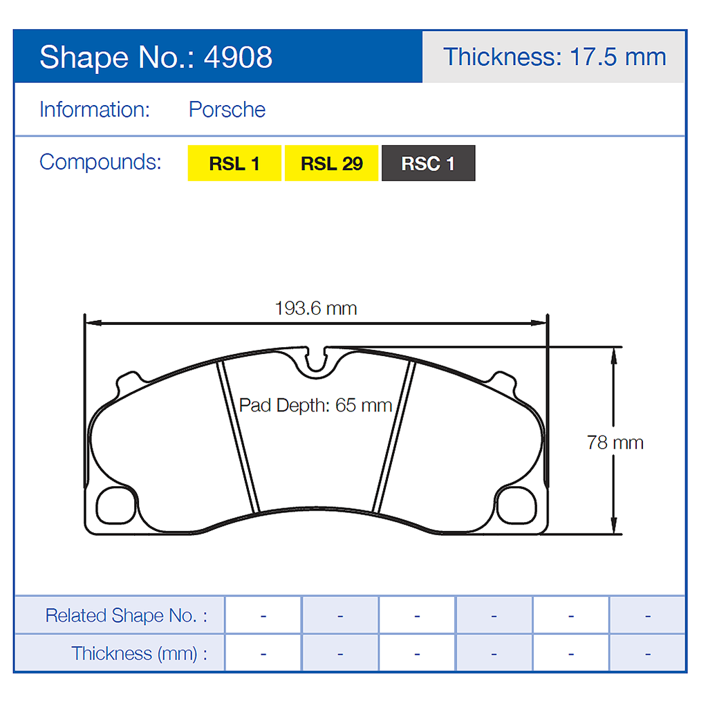 Pagid Racing Brake Pads No.4908 | Front