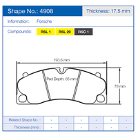 Thumbnail for Pagid Racing Brake Pads No.4908 | Front