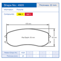 Thumbnail for Pagid Racing Brake Pads No. 4920 (Front)