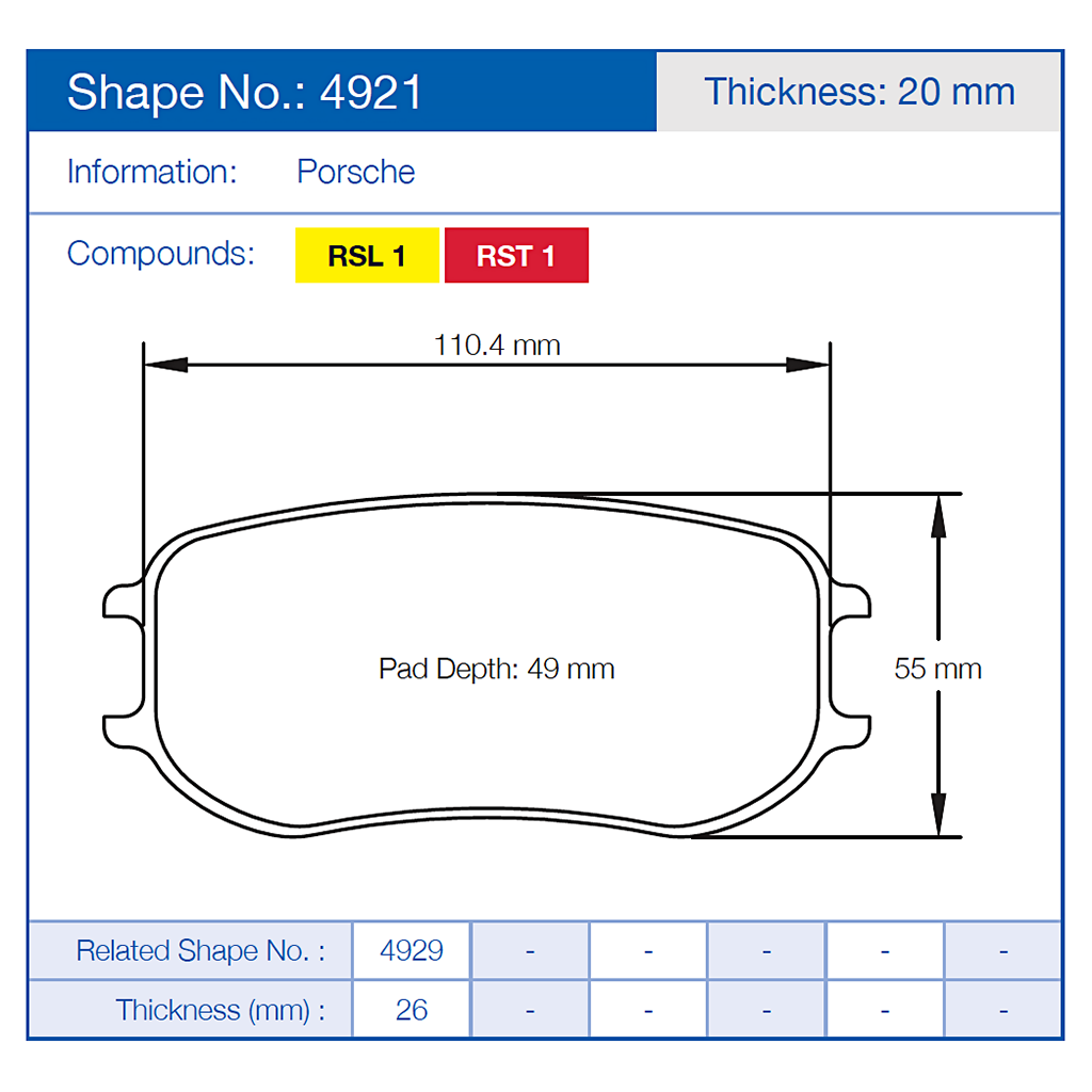 Pagid Racing Brake Pads No. 4921 (Rear)