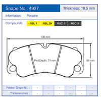 Thumbnail for Pagid Racing Brake Pads No. 4927 (Front)