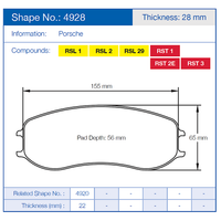 Thumbnail for Pagid Racing Brake Pads No. 4928