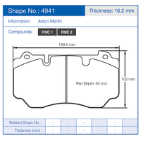 Thumbnail for Pagid Racing Brake Pads No. 4941 (Front)