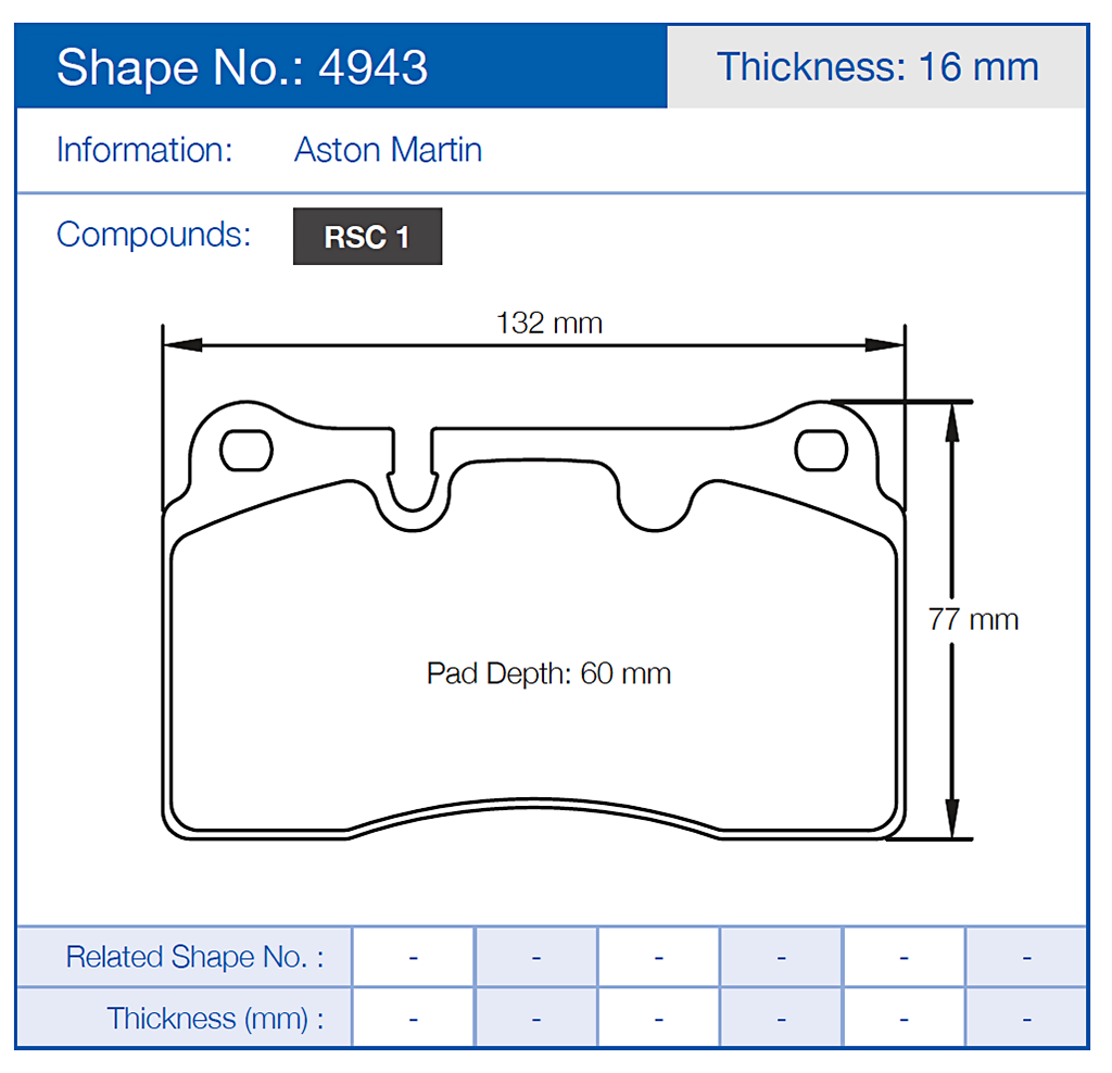 Pagid Racing Brake Pads No. 4943 (Rear)