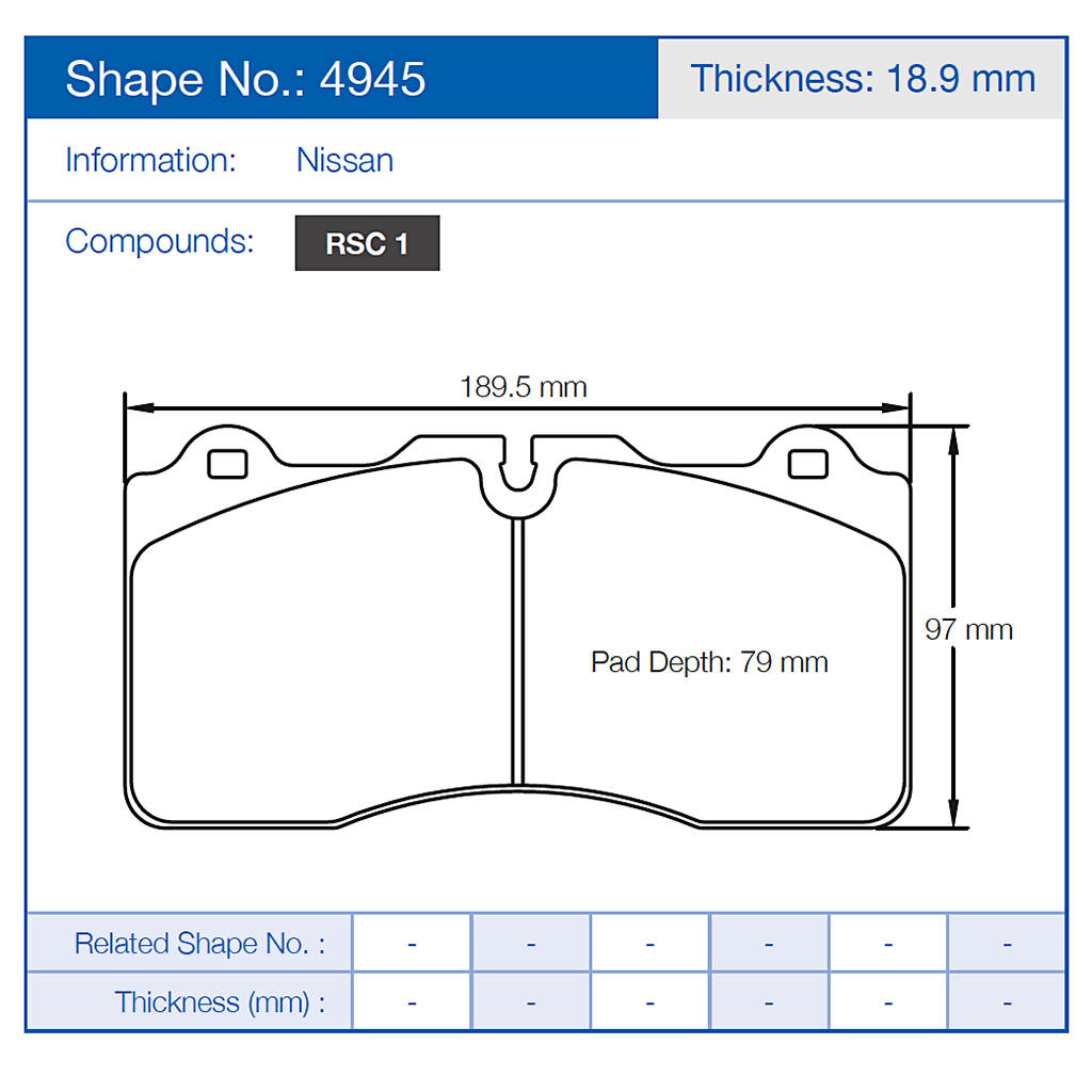 Pagid 4945 Racing Brake Pads