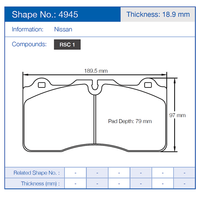 Thumbnail for Pagid Racing Brake Pads No. 4945 (Front)