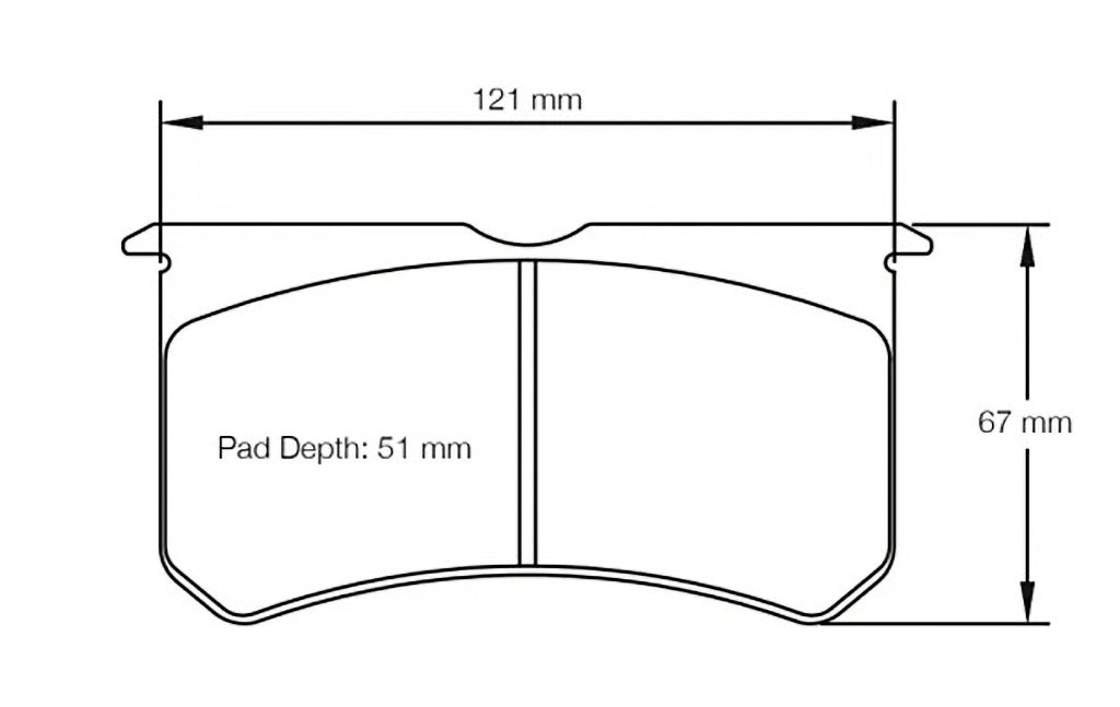 Technical drawing of a Pagid 2206 brake pad with dimensions labeled
