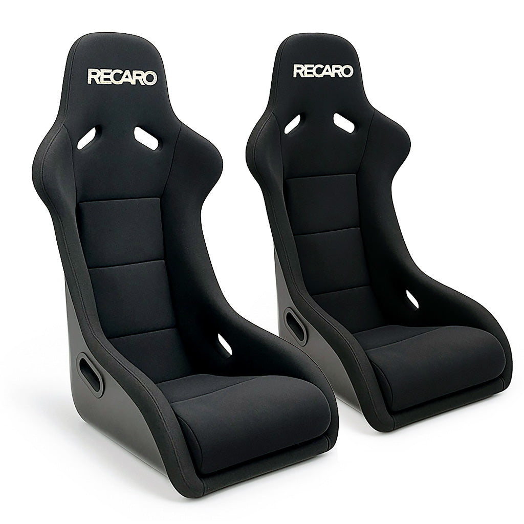Pair Of Speed Daddy Racing Bucket Seats – Fixed Position, Fiberglass, Black Fabric, L+R