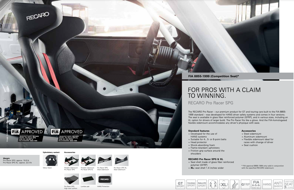 Recaro Pro Racer SPG Racing Seat