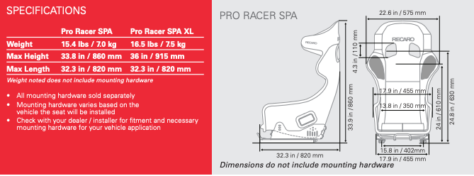 Recaro-SPA-carbon-fiber-race-seat-Dimensions-image