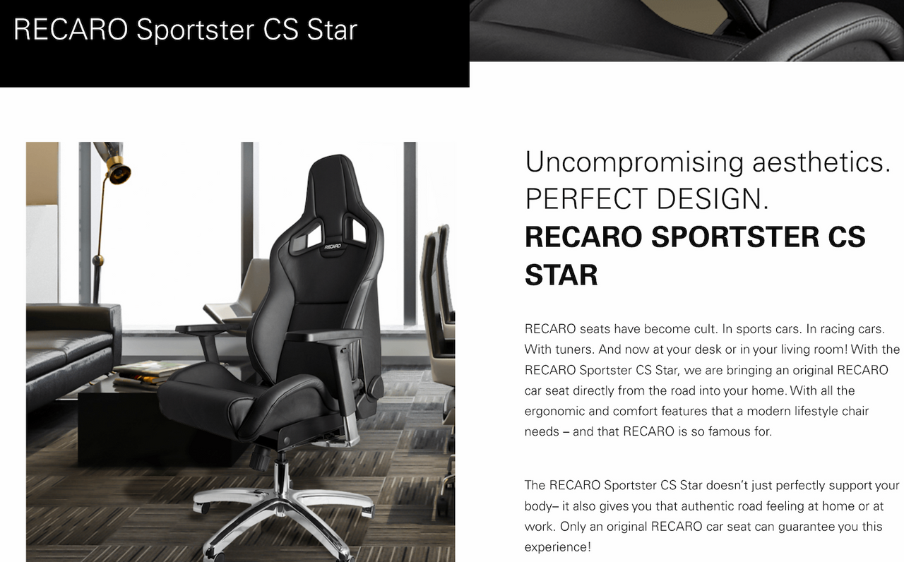 Recaro-Sporster-CS-Star-Lifestyle-Seat-Low-Price-Image