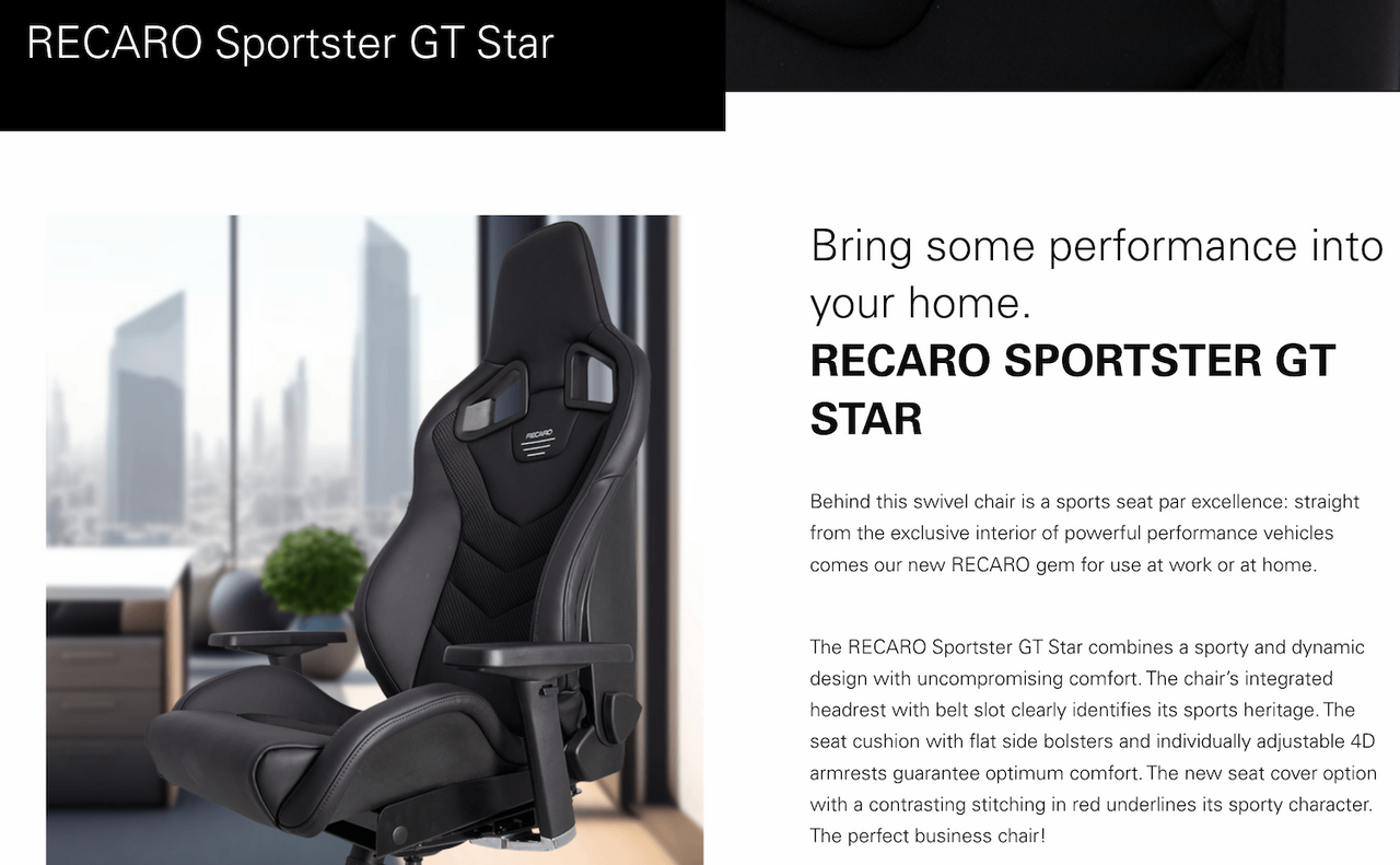 Recaro-Sporster-GT-Star-Lifestyle-Seat-Low-Price-Image