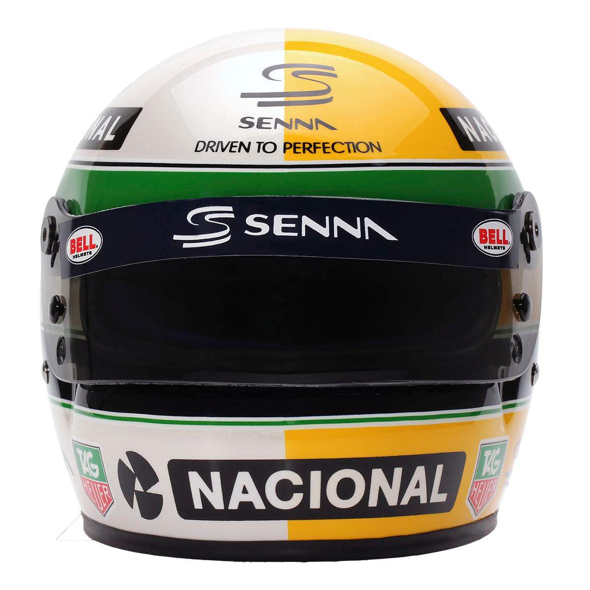 Bell Ayrton Senna 1:2 Scale F1 30-Year Legacy Replica Mini-Helmet – Discovery Parts