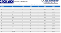 Thumbnail for Sparco Prime Spec 1 Race Suit SIZE CHART IMAGE