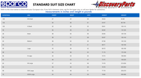 Thumbnail for Sparco Prime Spec 1 Race Suit Size Chart Image