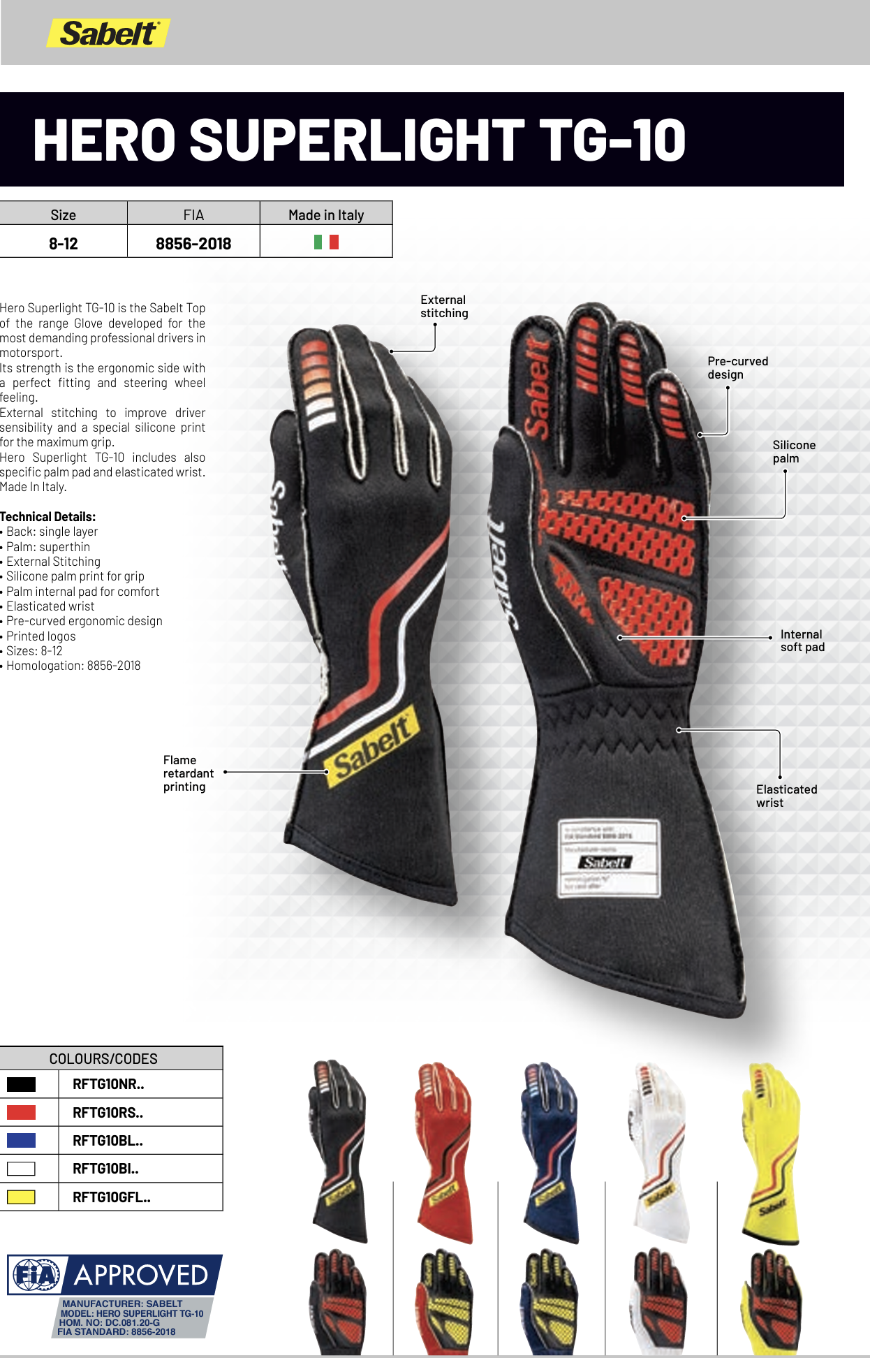 Sabelt-TG-10-Auto-Race-Glove-Sale-Image