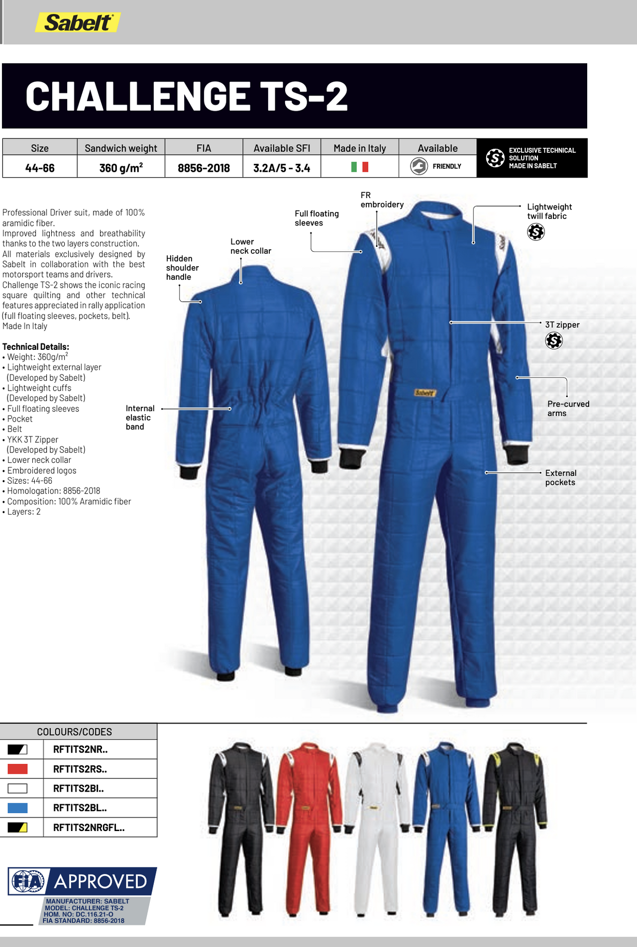 Sabelt-TS-2-Race-Suit-Summary-image