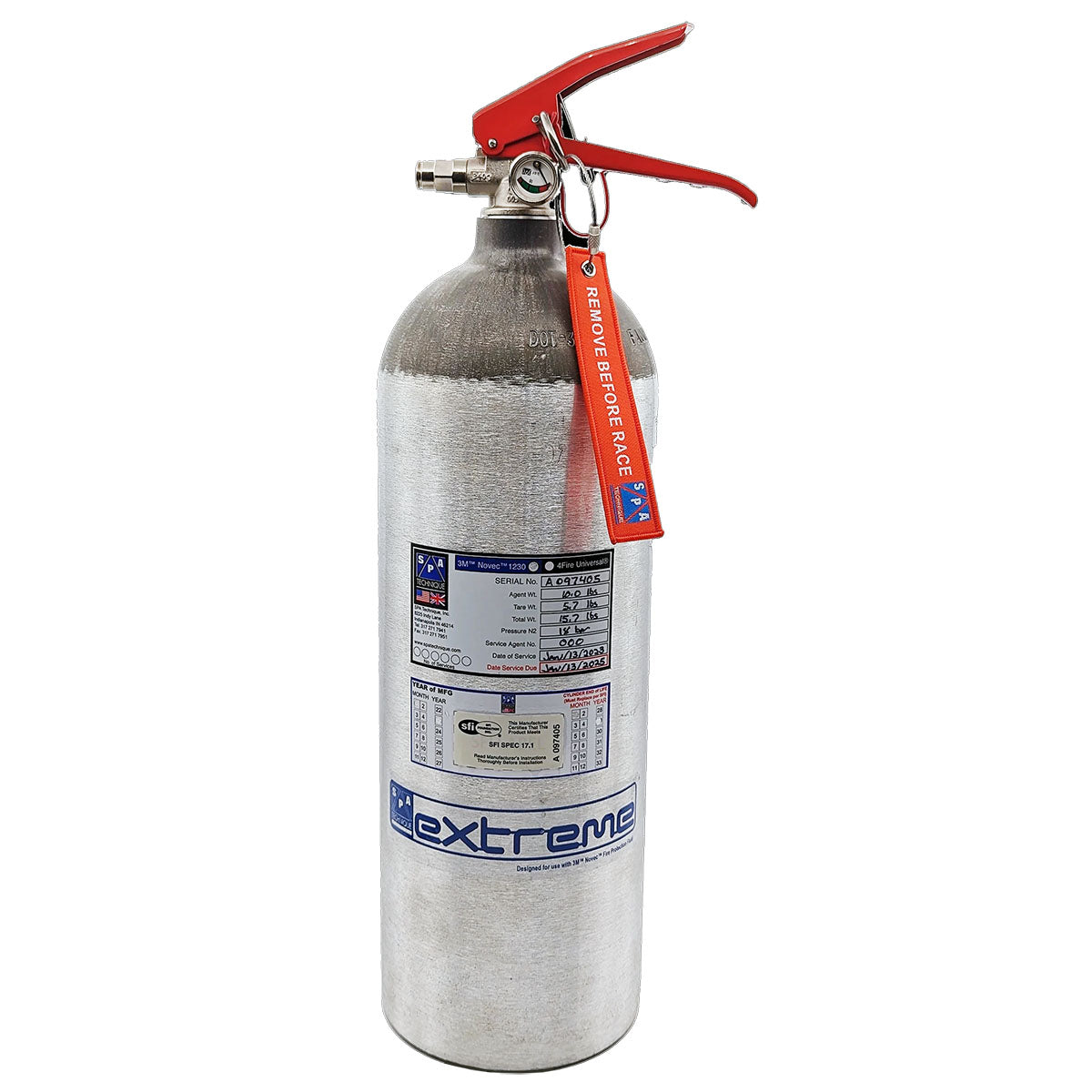 Spa Extreme Novec SFI Fire System 10lb Fire Suppression system for race car