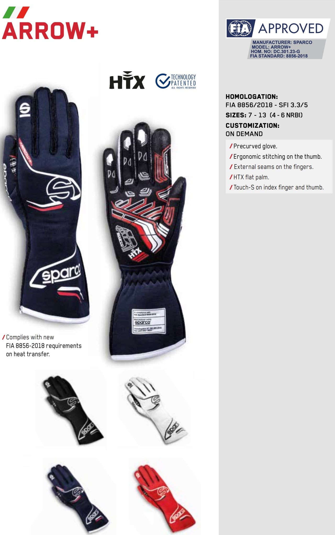 Sparco Arrow+ Nomex Gloves