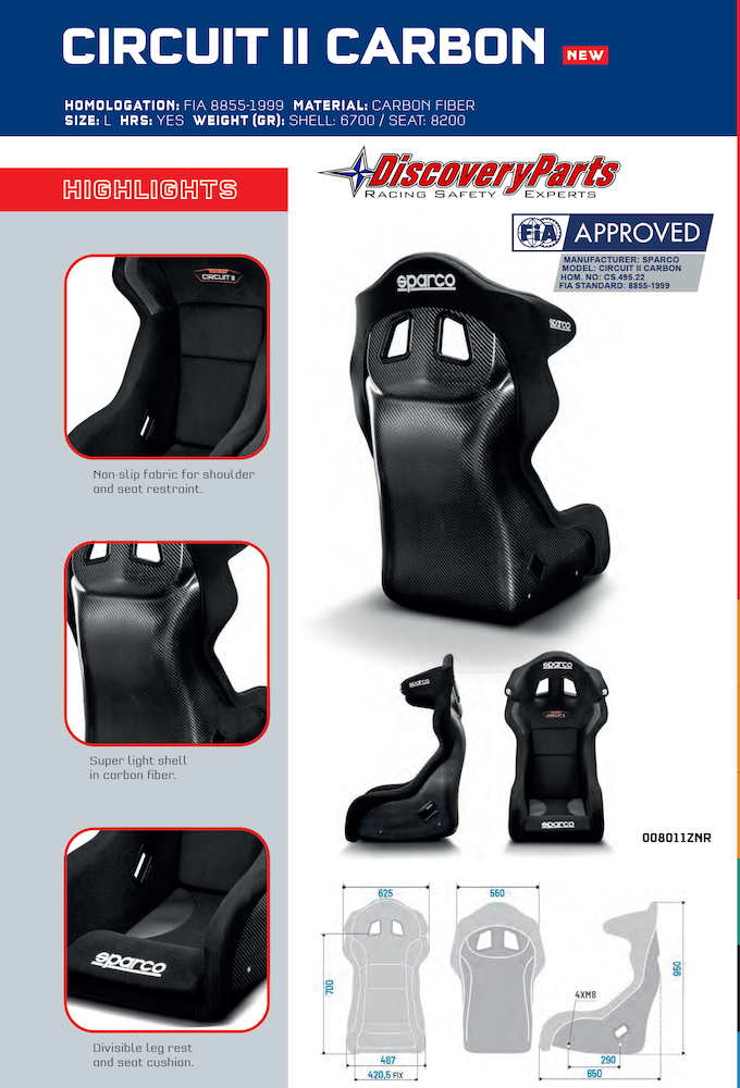 Sparco-Circuit-Carbon-Fiber-Racing-Seats-(Circuit-II-QRT)-008011znr-Sale-image