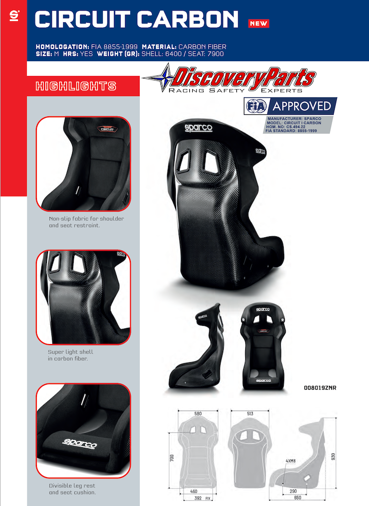 Sparco-Circuit-Carbon-Fiber-Racing-Seats-(Circuit-II-QRT)-008019znr-Sale-image