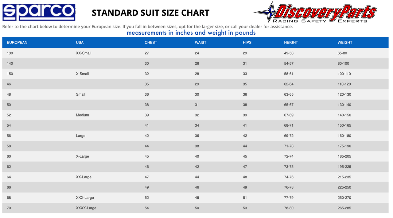 Sparco-Competition-Race-Suit-Size-Chart-Image