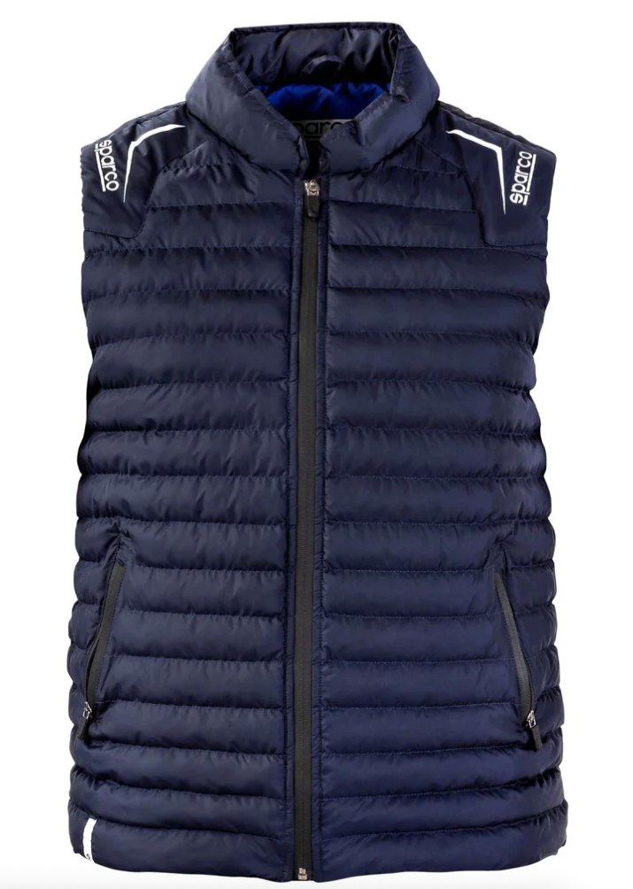 Navy blue vest with brand logo Image