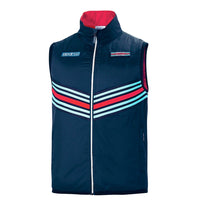 Thumbnail for Sparco Navy blue vest with red and light blue stripes on a white background