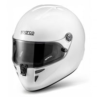 Thumbnail for White Sparco helmet with a clear visor on a white background