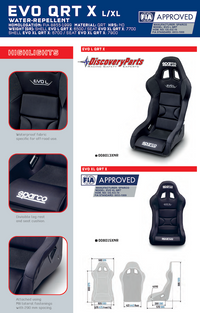 Thumbnail for Sparco Evo X Race Seat UTV off Road Measurements L XL