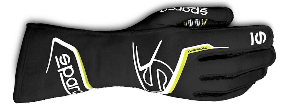 Sparco_Arrow-K_Kart_Racing_Glove_Black/Yellow_002557NRGF_Front_Image