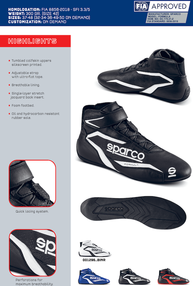 Sparco Formula Racing Shoes
