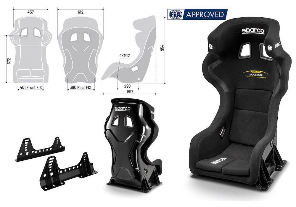 Sparco Master 008030FNR Racing Seat Measurements and Summary