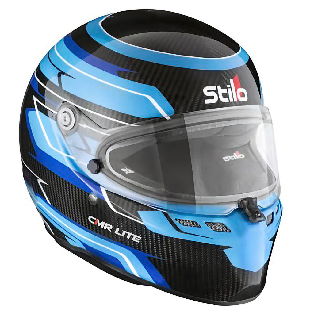 Stilo ST6 CMR Carbon Lite Blue youth karting helmet designed for high-impact protection and comfort