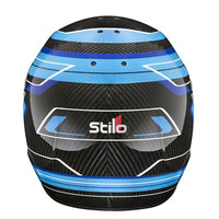Thumbnail for Stilo ST6 CMR Carbon Lite Blue carbon fiber karting helmet for competitive youth kart racing