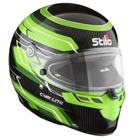 Thumbnail for Stilo ST6 CMR Carbon Lite Green youth karting helmet designed for competitive junior racing