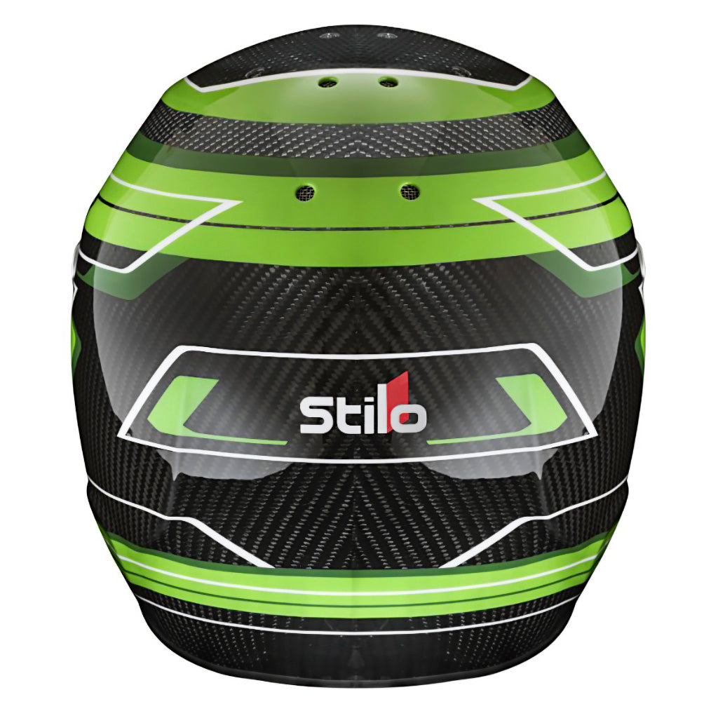 Stilo ST6 CMR Carbon Lite Green youth racing helmet for professional-level kart competition