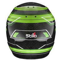 Thumbnail for Stilo ST6 CMR Carbon Lite Green youth racing helmet for professional-level kart competition