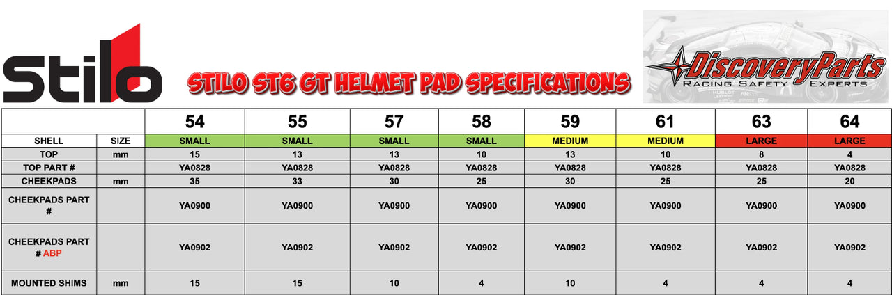 Stilo-ST6-GT-Helmet-size-chart-Pad-specifications-DP-Image