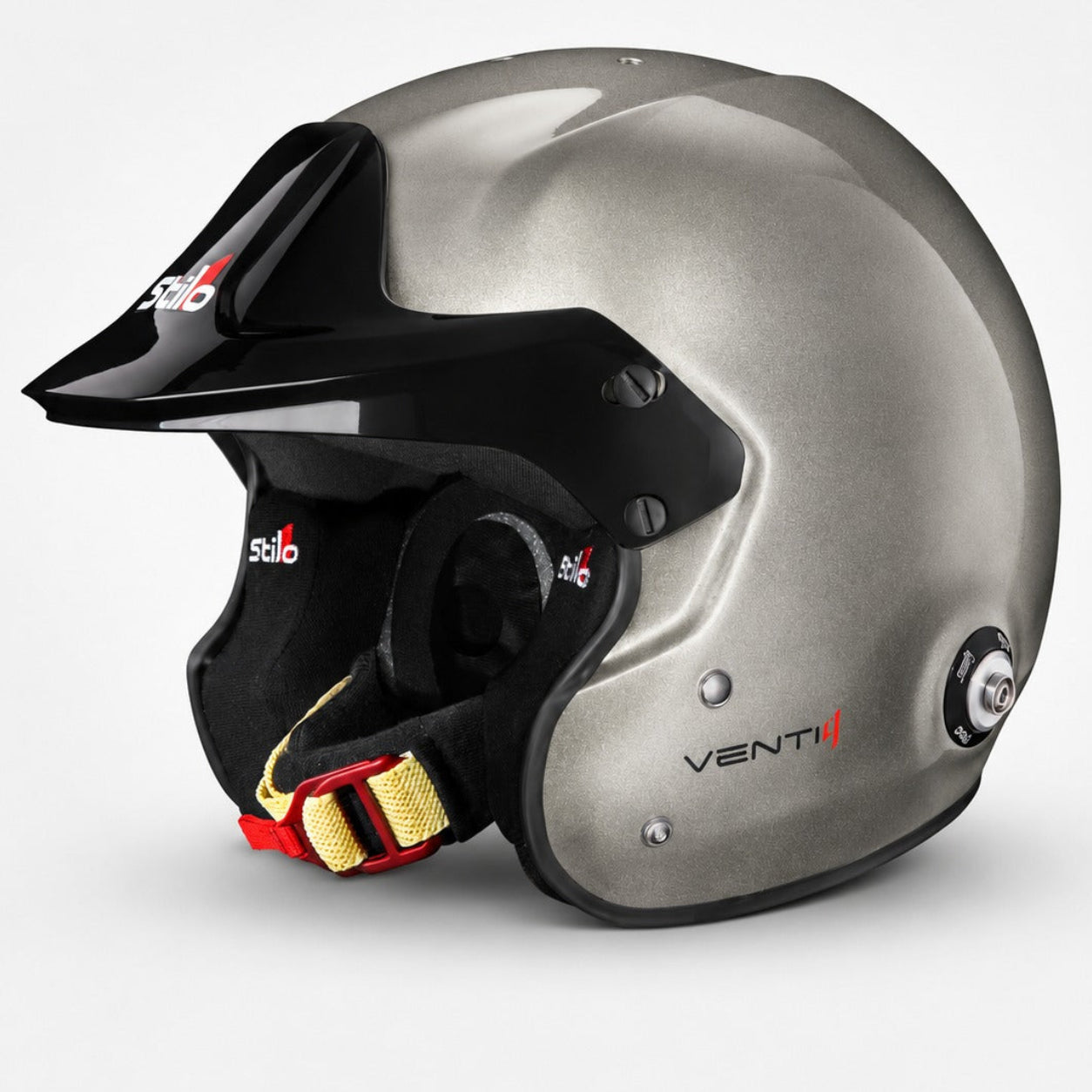 Stilo Venti4 Trophy Jet Titanium SA2025 FIA 8859 Helmet No Hans enhanced front angle product image-image