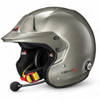 Thumbnail for Stilo Venti4 Trophy Plus Titanium SA2025 FIA 8859 Rally Helmet interior angle showing open face padding and microphone-image