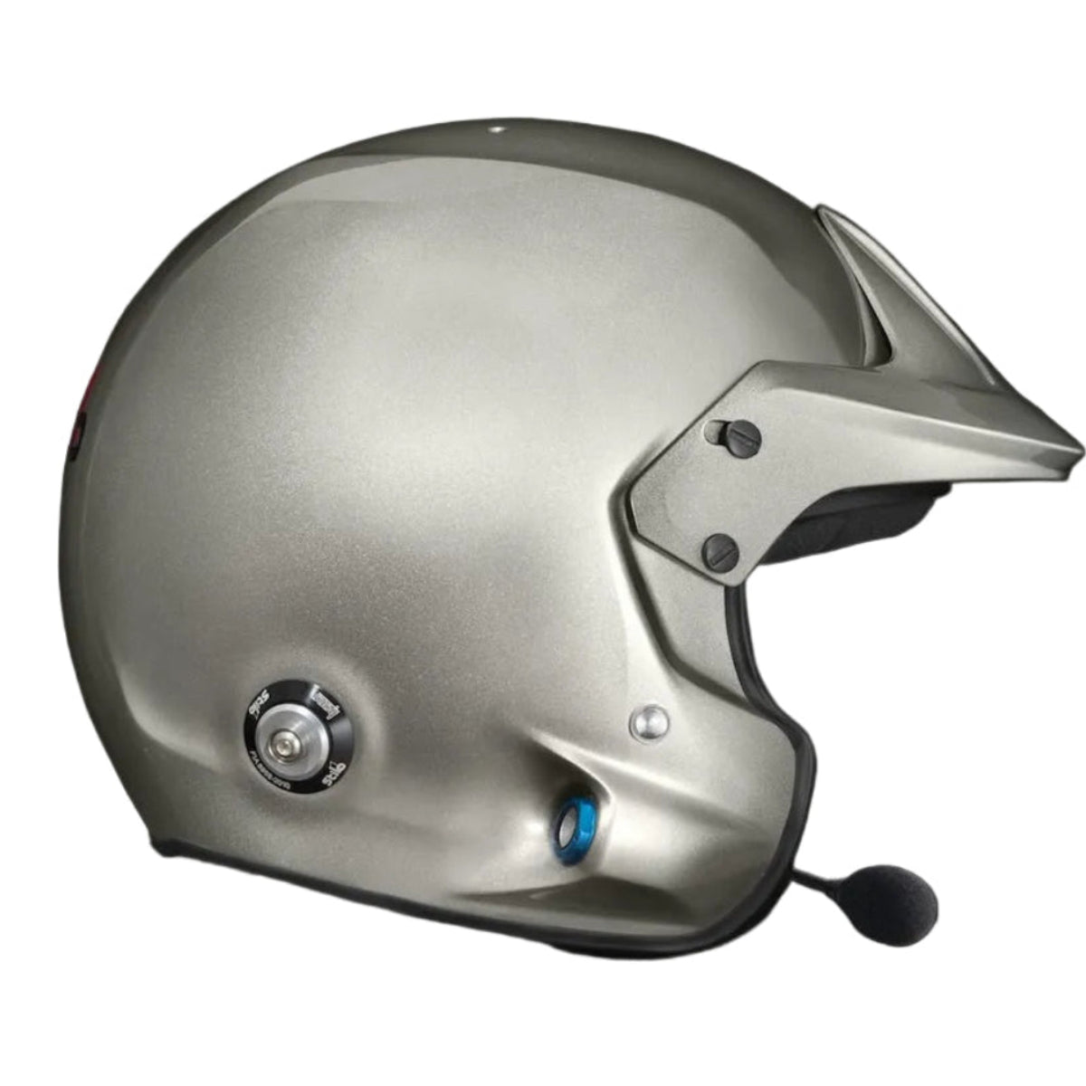 Stilo Venti4 Trophy Plus Titanium SA2025 FIA 8859 Rally Helmet left side profile with rally communication microphone-image