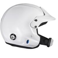 Thumbnail for Stilo Venti4 WRC Composite White SA2025 FIA 8859 helmet left side profile with microphone port-image