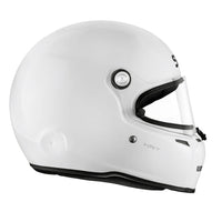 Thumbnail for White Stilo Snell K2020 karting helmet with clear visor on a white background