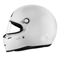 Thumbnail for White Stilo karting helmet with clear visor on a white background