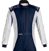 Thumbnail for Sparco Competition USA Race Suit Blue / White Closeup Image
